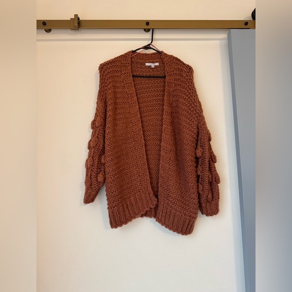Chunky Knit Cardigan- Rose Color - Picture 4 of 12